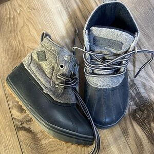 Sperry Kids Gray and Navy Boots. Size 10